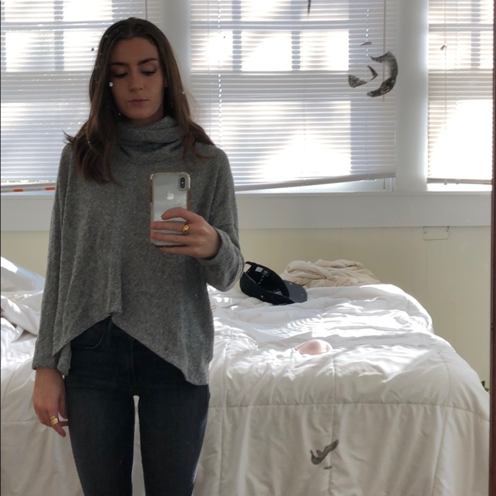 Gray cowl neck sweater